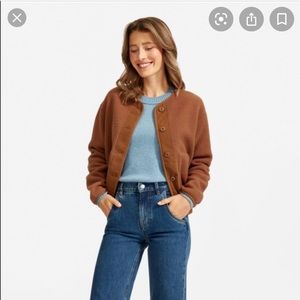 Everlane Renew teddy liner jacket cocoa brown